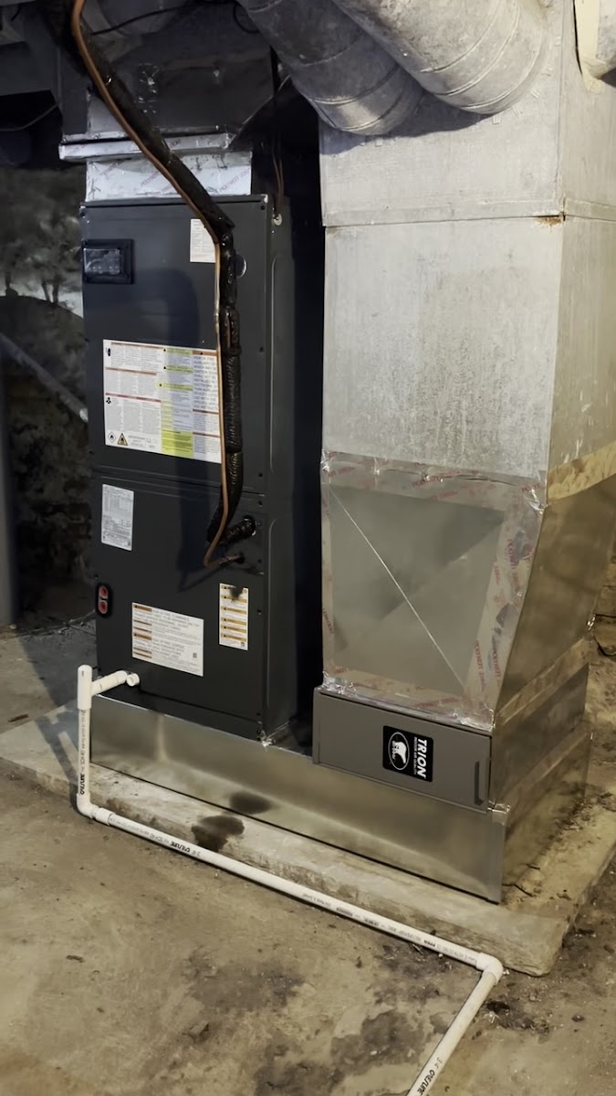 Indoor air handler and ductwork installation
